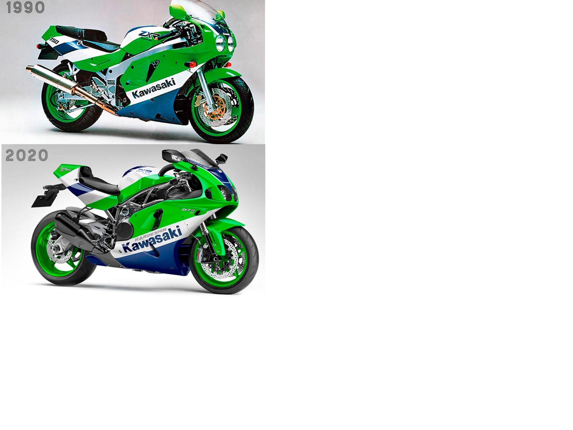 Kawa ZXR750 vs 2020