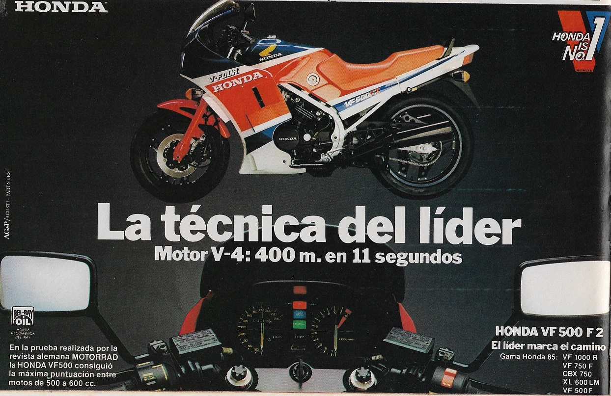 Publicidad Honda VF500F2